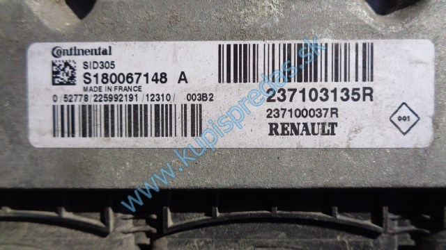 riadiaca jednotka motora na renault fluence, 1,5dci, 237103135R